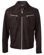 Nubuck Brown Leather Jacket For Men