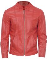 Men Red Leather Jacket