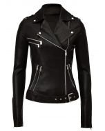 Black leather jacket women