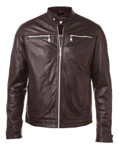 Brown leather jacket men
