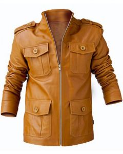 Tan Leather Jacket For Men