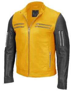 men yellow and black jacket front