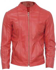 Men Red Leather Jacket