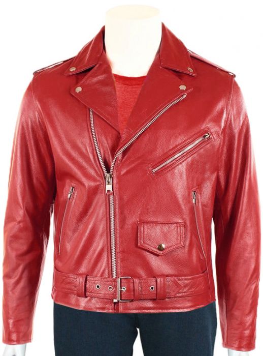 red jacket with collar