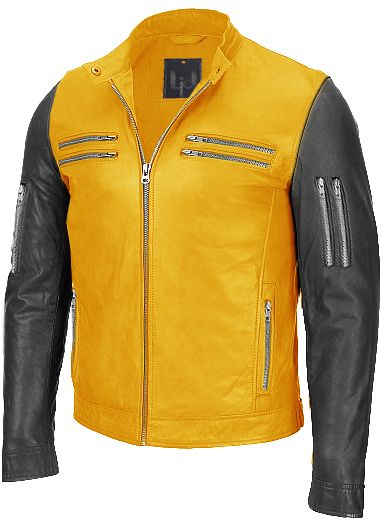 Yellow And Black Men Leather Jacket An Inescapable Thing